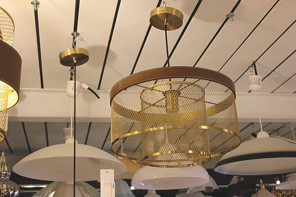 Suspensions cuir et cuivre